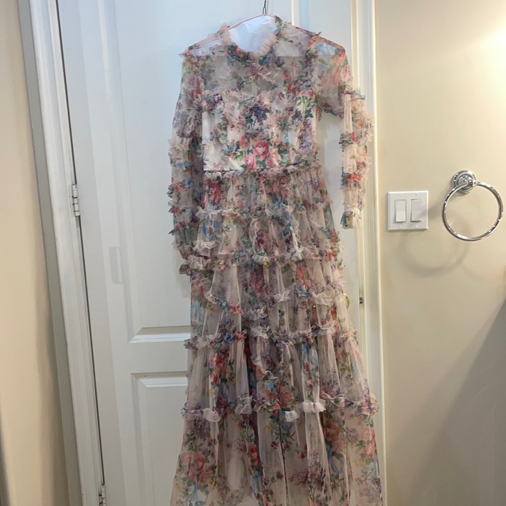 Ruffled colorful gown